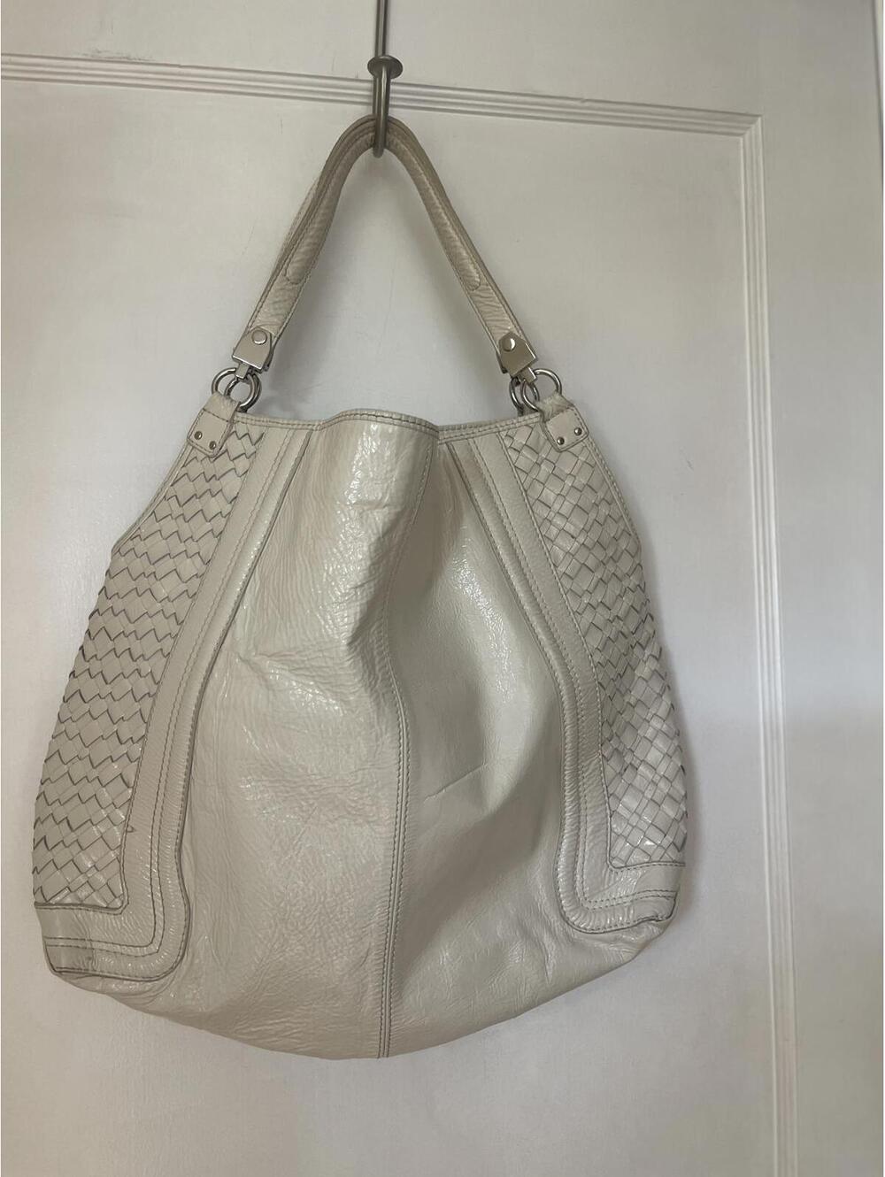 Elliot Lucca White Woven Shoulder Bag